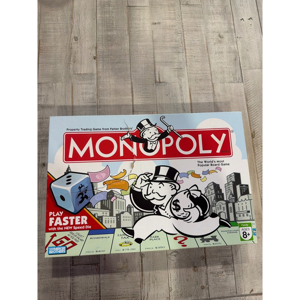 Parker Brothers Monopoly Board Game 2007 Speed Die Edition Family Complete Game